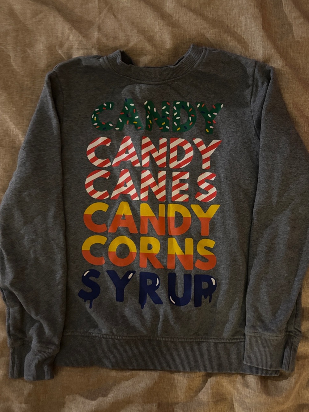 Hanna Andersson Gray Sweatshirt with Colorful Candy Lettering